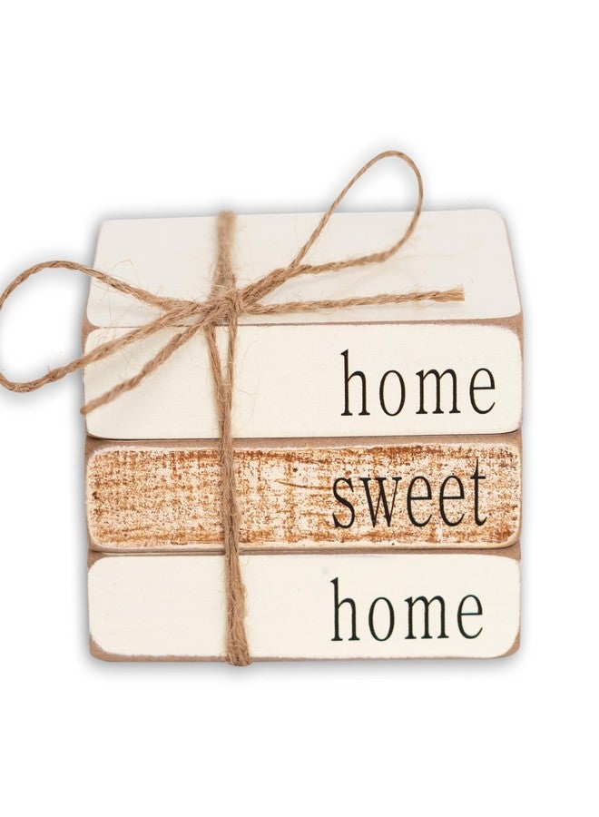 Capiont Farmhouse Wood Book Stack - Home Sweet Home Book Bundle, Tiered Tray Decor,Home Decor, Farmhouse Book Stack, Handmade Decor (Sweet Home Decor) - Image 1